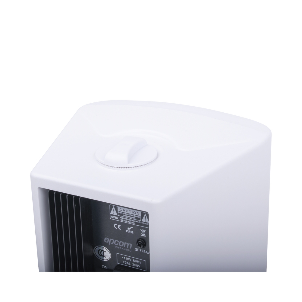Altavoces Amplificada de Montaje en Pared 5"+1.5" | RMS 20W@8ohms y Pasivo 20W | Material ABS | Reja Metálica | Bracket de Metal | Color Blanco - Image 4