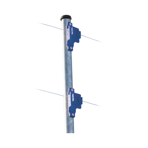 Aislador de Paso colo Azul reforzado para cercos eléctricos, resistente al clima extremoso