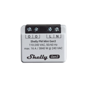 Mini Medidor de consumo inteligente con Wi-Fi, 1 canal 16A, compatible con asistentes de voz Alexa y GoogleHome (SHELLYPMMINIGEN3)
