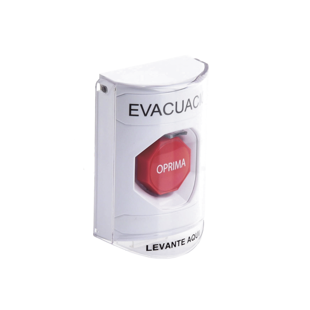 Botón de Evacuación, Cubierta de Policarbonato Súper Resistente de Superficie con Espaciador, Restablecimiento con Llave, Con Bocina de Advertencia - Image 3