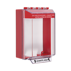 Cubierta Universal De Montaje Superficial, Con Espaciador 1.46", Serie Universal Stopper® Texto De Incendio En Español