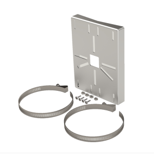 Montaje universal galvanizado para instalación de cámaras en poste 2" a 5" color gris galvanizado
