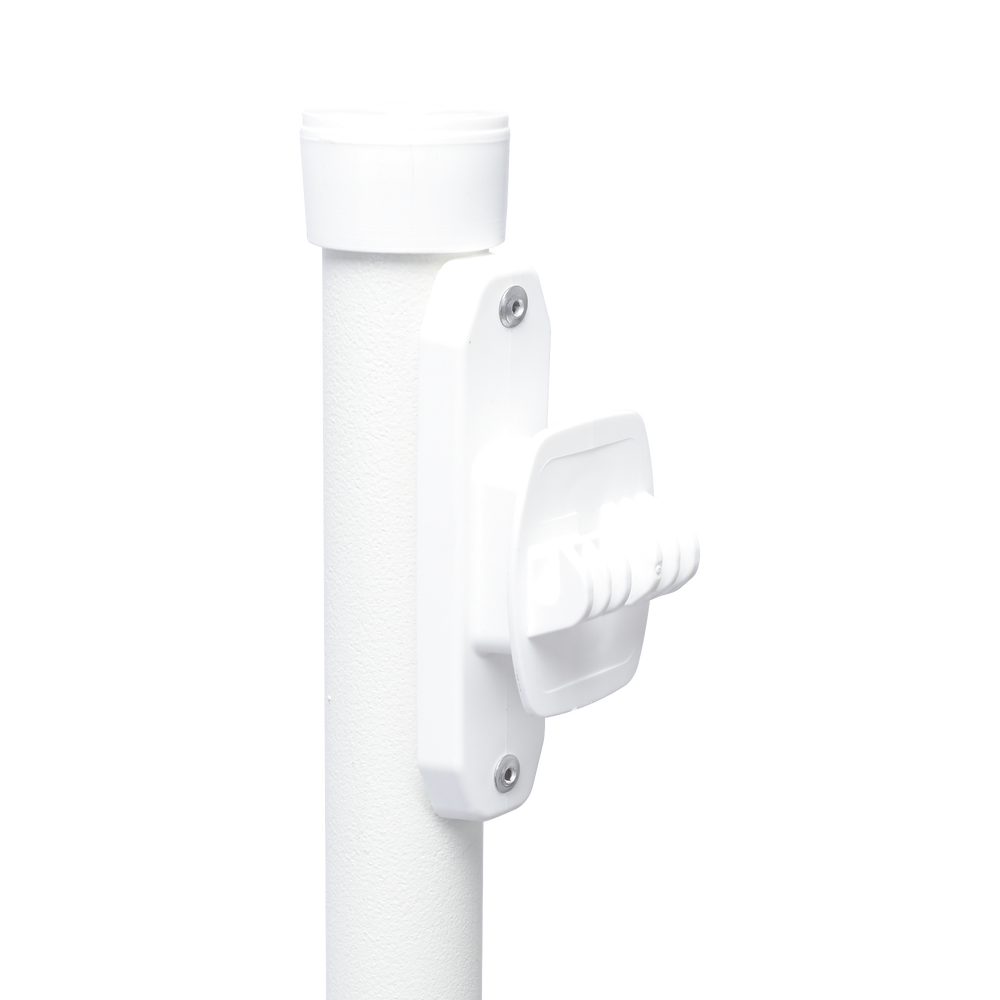 Poste con 6 Aisladores de PASO para Cerca Electrificada. Tubo Galva. de 1.4m, cal. 18 de 1" Diam. + Pintura Blanca. - Image 4