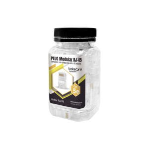 Bote con 100 Piezas de Plug Modular RJ45 Cat5e sin Blindaje, Chapado de Oro a 30 Micras para Durabilidad Extrema (TC5-100)