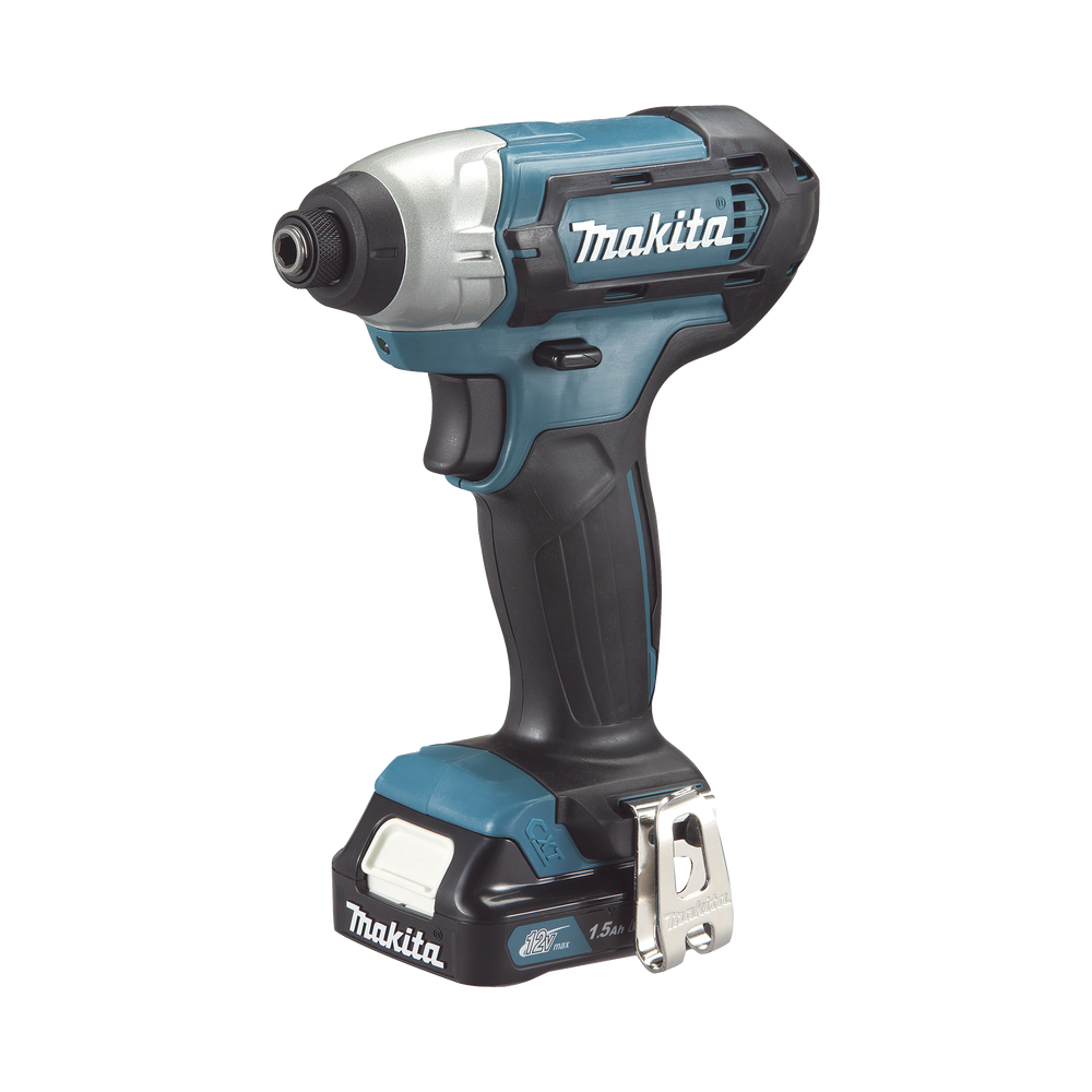 Atornillador de Impacto, entrada hexagonal de ¼”. 2 baterías de 12v de 1.5 amperes y cargador.