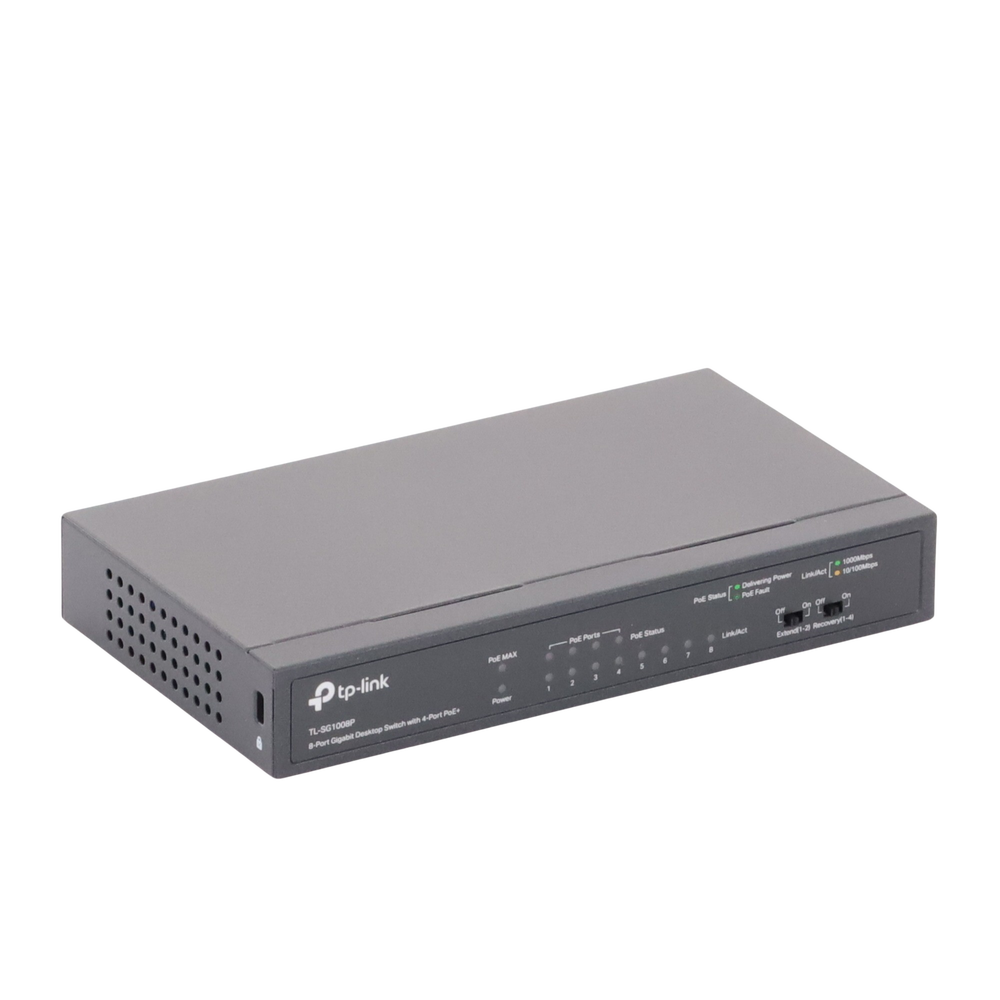 Switch Gigabit PoE+ no administrable de 8 puertos 10/100/1000 Mbps, solo 4 puertos PoE, para escritorio - Image 3