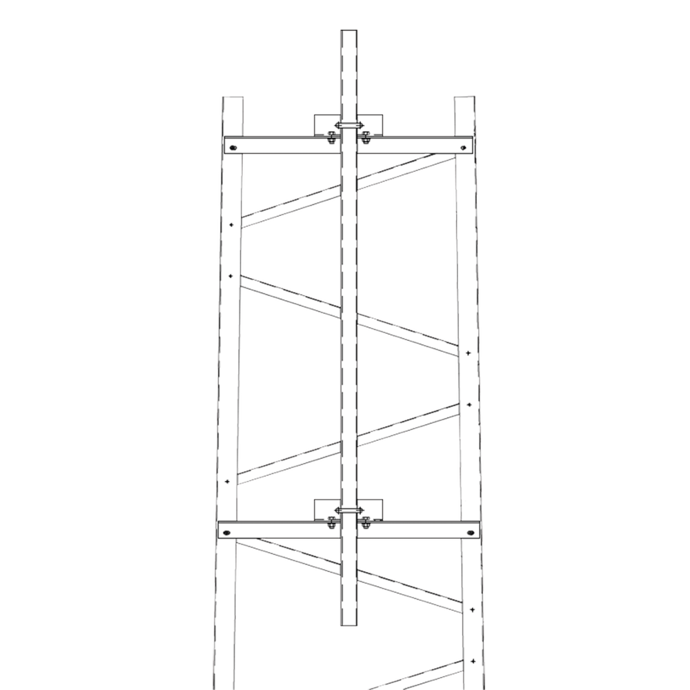 Brazo para Sección #4 Torre Titan con Herrajes y Mástil de 6' (1.8m).