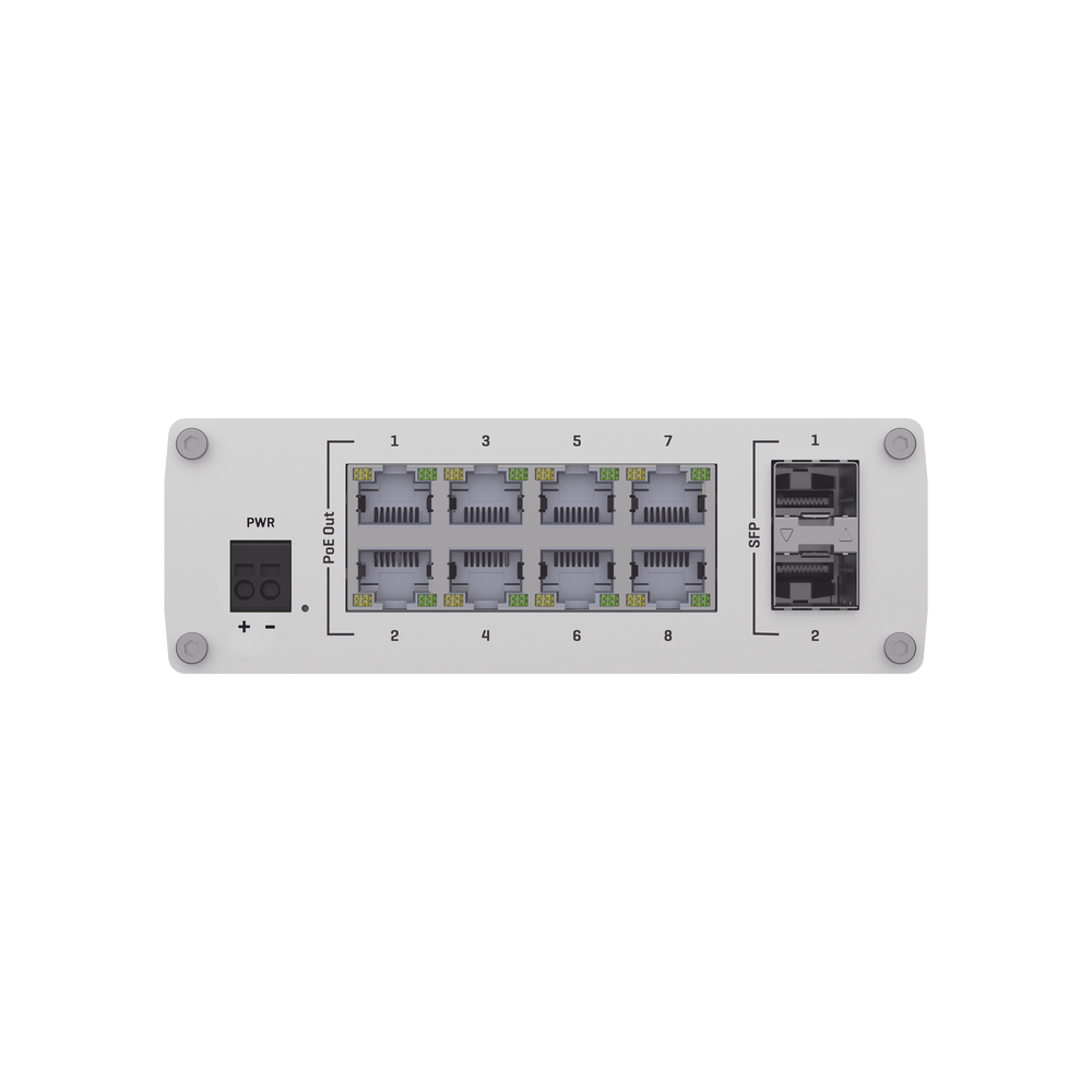 Switch Industrial No-Administrable 8 puertos Gigabit PoE 802.3af/at, 2 puertos SFP - Image 2