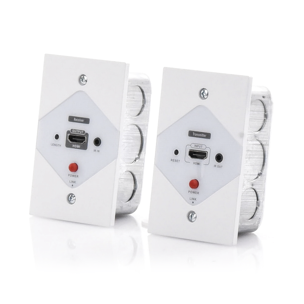Kit Extensor HDMI en PLACAS DE PARED para distancias de 40 metros / Resolución 1080P @ 60 Hz / Cat 6/6A/ 7 / HDR/ Cero Latencia / Soporta Control Remoto / Placa de pared de 2.74 x 4.49” (tamaño estándar de EE.UU.). - Image 2