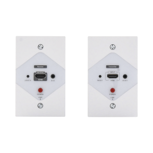 Kit Extensor HDMI en PLACAS DE PARED para distancias de 40 metros / Resolución 1080P @ 60 Hz / Cat 6/6A/ 7 / HDR/ Cero Latencia / Soporta Control Remoto / Placa de pared de 2.74 x 4.49” (tamaño estándar de EE.UU.).