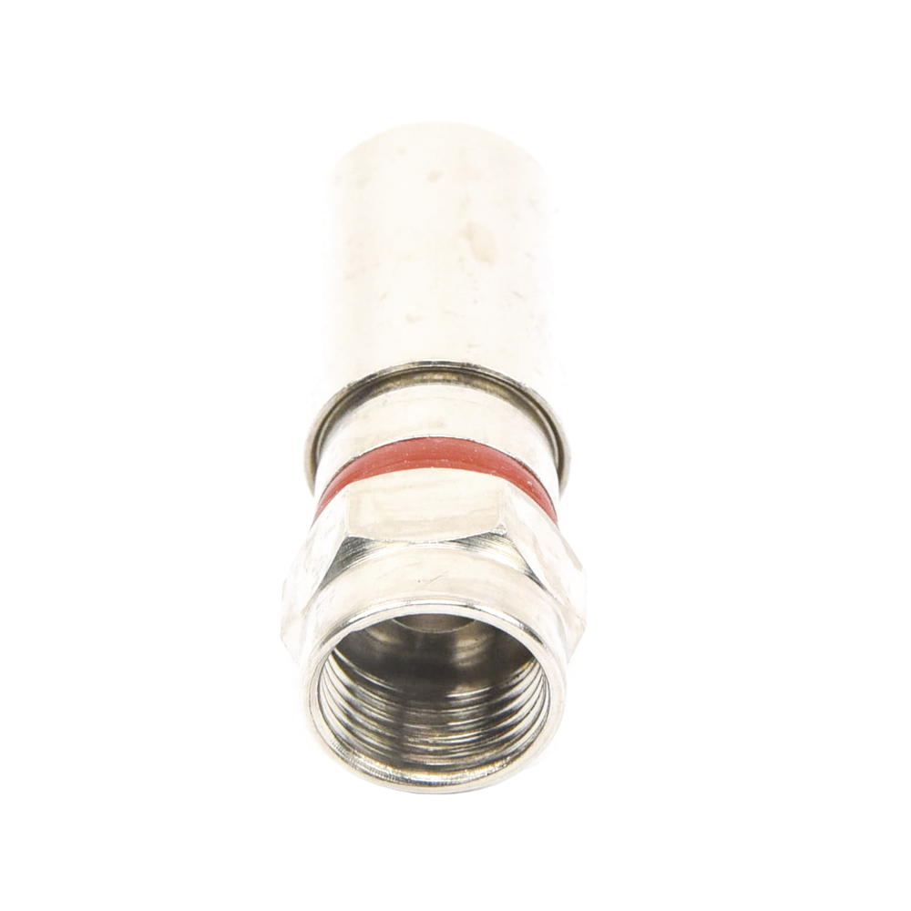Conector F Macho de Compresión, Metálico para cable RG-6, Cuerpo de Bronce Niquelado. - Image 2