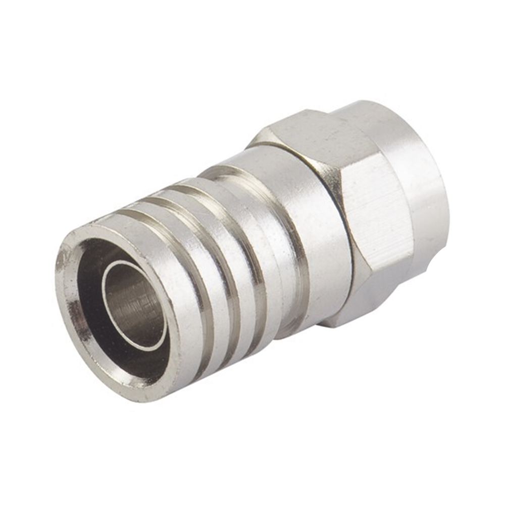 Conector F Macho, Plegable de Doble Blindaje para cable RG-6, Cuerpo de Bronce Niquelado. - Image 3