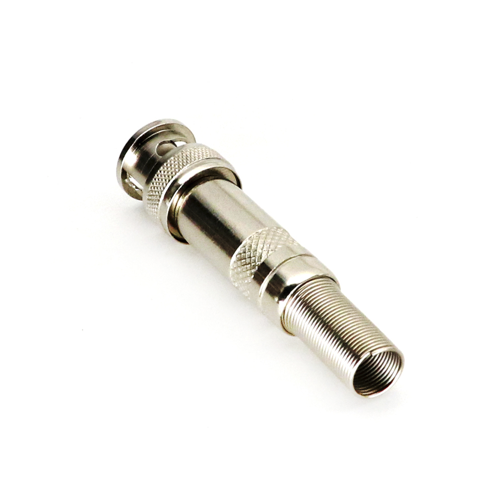 Conector BNC macho de 75 Ohm, con base de resorte para montar a presión cable coaxial RG-59/ Níquel/ Oro/ Teflón. - Image 3