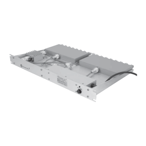 Multiacoplador de 16 canales para 400-512 MHz, 40 MHz de ancho de banda. y ganancia de 0-15 dB.