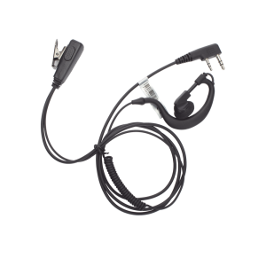 Micrófono - audífono de gancho ajustable al oído con cable de resorte y conector de dos pines para KENWOOD Y TXPRO