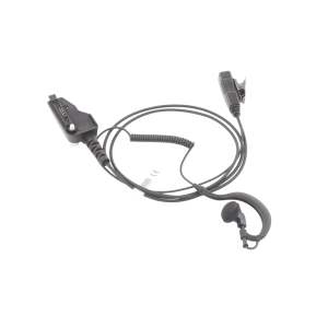 Micrófono - audífono de gancho ajustable al oído cable con resorte con conector multipin para KENWOOD