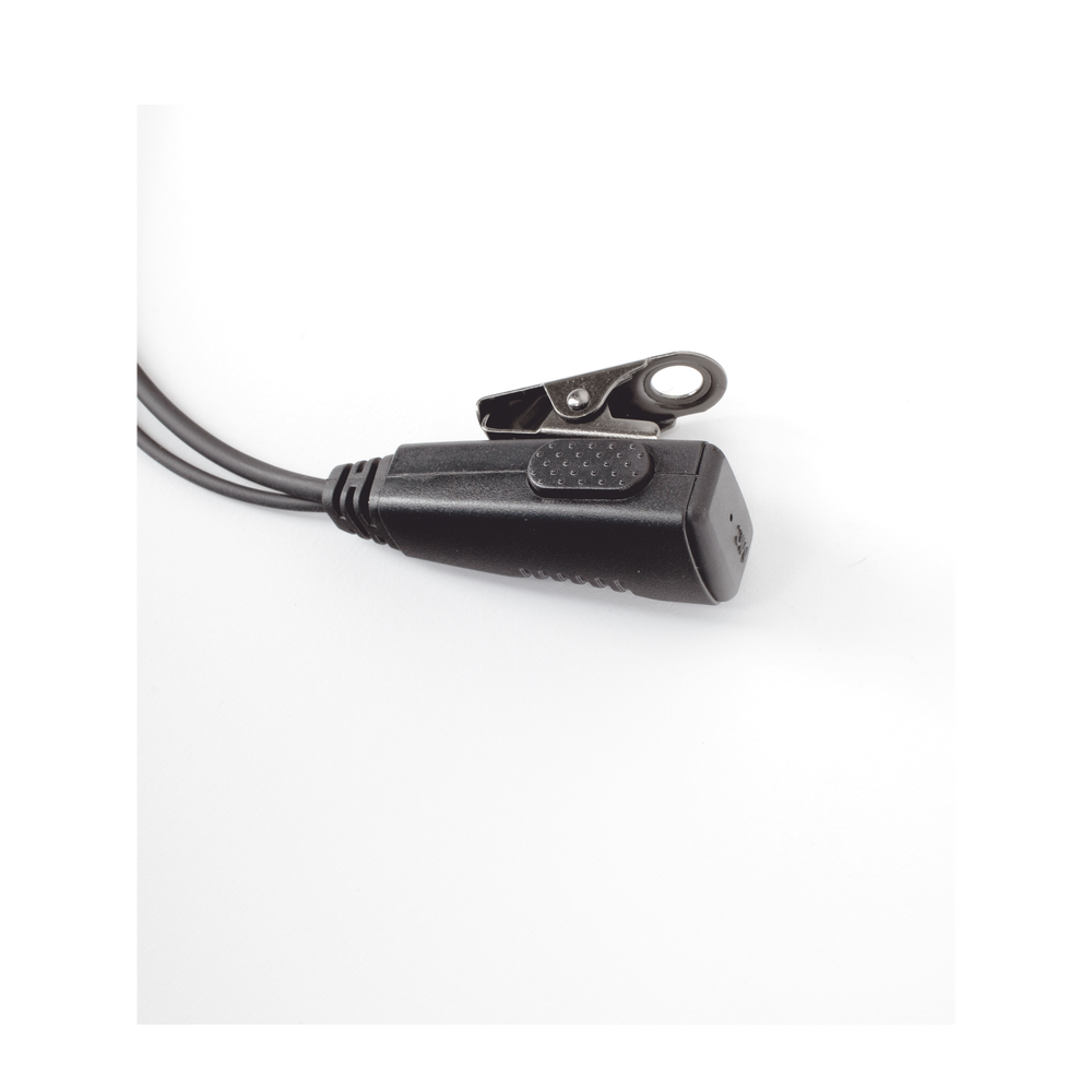 Micrófono - audífono de gancho ajustable al oído cable con resorte con conector de dos pines para MOTOROLA, ABELL y HYTERA - Image 3