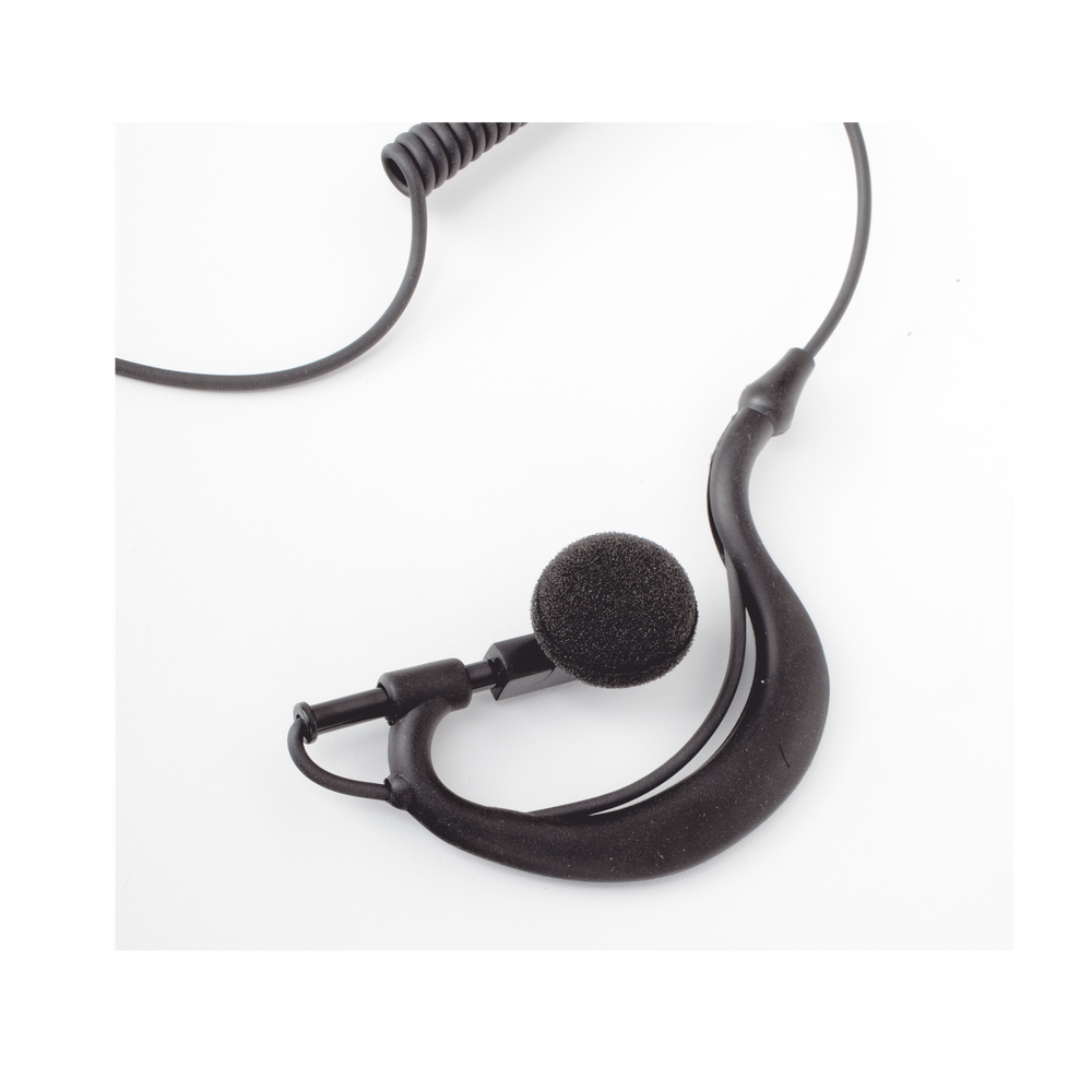 Micrófono - audífono de gancho ajustable al oído cable con resorte con conector de dos pines para MOTOROLA, ABELL y HYTERA - Image 4