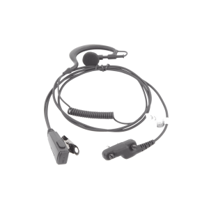 Micrófono - audífono de gancho ajustable al oído cable con resorte con conector de dos pines atornillable para ICOM
