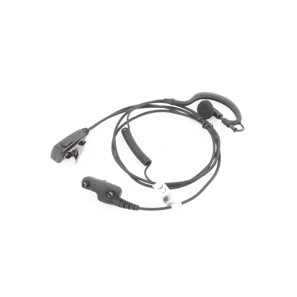 Micrófono - audífono de gancho ajustable al oído cable con resorte con conector de dos pines atornillable para ICOM - Image 2