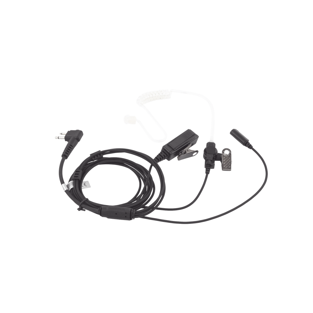 Micrófono - audífono de tres cables con tubo acústico de grado médico con conector de dos pines para MOTOROLA, ABELL Y HYTERA