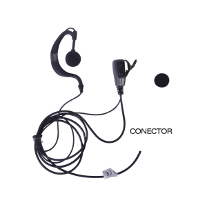Micrófono - audífono de gancho ajustable al oído con conector de dos pines para KENWOOD Y ABELL