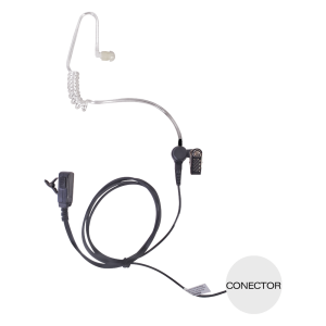 Micrófono - audífono de tubo acústico transparente de grado médico con conector de dos pines para KENWOOD Y ABELL