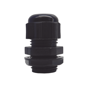 Conector Plástico Negro Tipo Glándula para Rosca NPT 1/2"
