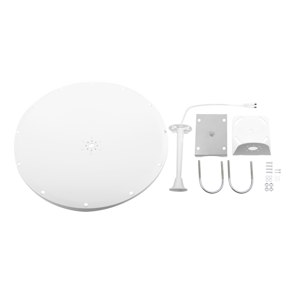 Antena Direccional con Frecuencia Extendida / 4.8 - 6.5 GHz / 28 dBi / Jumper incluido con conector SMA-Macho Inverso / Polaridad en 90º y 45º / Montaje incluido para torre o mástil - Image 5