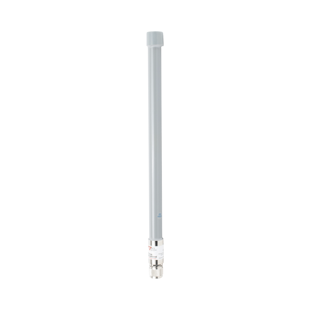 Antena Omnidireccional, mayor distancia de transmisión y recepción de señal en 360º, Doble banda de 2.4 / 5 GHz, Ganancia de 9 dBi, Conector N-macho, Adecuada para entornos exigentes