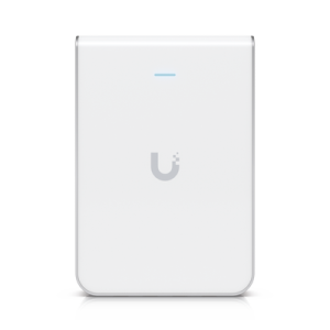 Access Point UniFi U6 In Wall/Montaje p/pared, WIFI 6 2.4 Y 5 Ghz, hasta 5.3 Gbps, 1 pto PoE In, 4 ptos secundarios (1 PoE Out) (U6-IW)