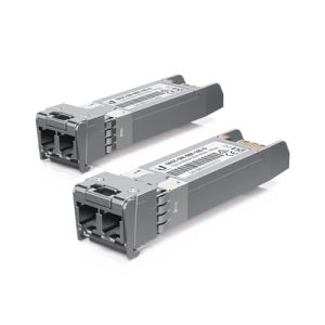 UFiber Módulo SFP+ 10G, transceptor MiniGibic MultiModo 10 Gbps, distancia 300m, conectores LC, paquete de 2 piezas (UACC-OM-MM-10G-D-2)