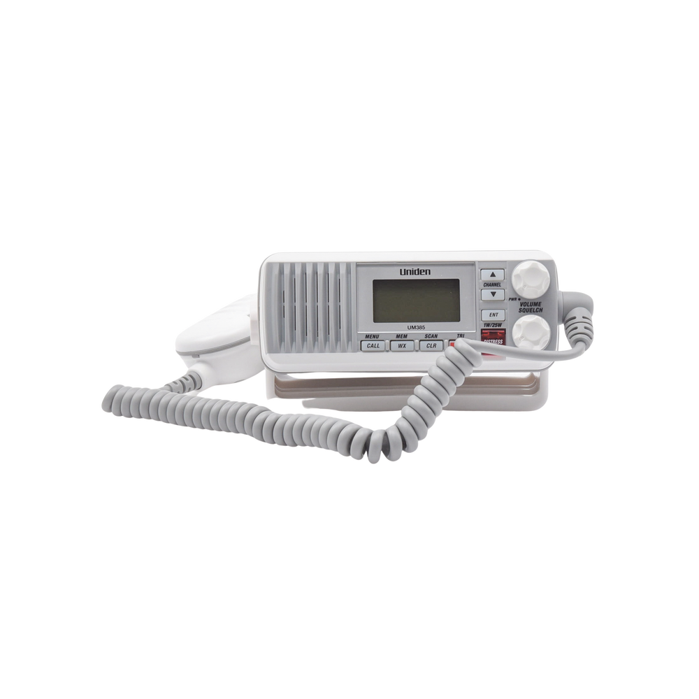 Radio Móvil Marino VHF, color blanco, Tx: 156.025 - 157.425 MHz, Rx: 156.050 - 163.275 MHz, 25W de potencia, sumergible IPX4 incluye micrófono y cable de alimentación - Image 2