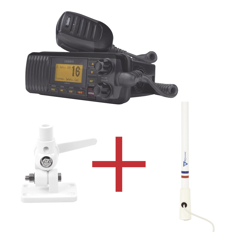 Kit de radio UM385BK | mas antena marina de fibra de vidrio TX-5206-SYS y soporte para antena 4186 - Image 2
