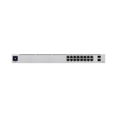 UniFi Switch USW-16-POE Gen2, Capa 2 de 16 puertos (8 puertos PoE 802.3af/at + 8 puertos Gigabit) + 2 puertos 1G SFP, 42W, pantalla informativa (USW-16-POE)