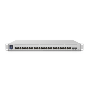 UniFi Switch Empresarial Capa 3 de 24 puertos PoE 802.3af/at (12 puertos 2.5G y 12 puertos 1G) + 2 puertos 1/10G SFP+, 400W, pantalla informativa (USW-ENTERPRISE-24-POE)