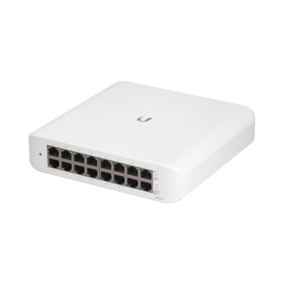 Switch UniFi Lite Administrable PoE de 16 Puertos 10/100/1000 Mbps (8 puertos 802.3af/at), 45 W (USW-LITE-16-POE)