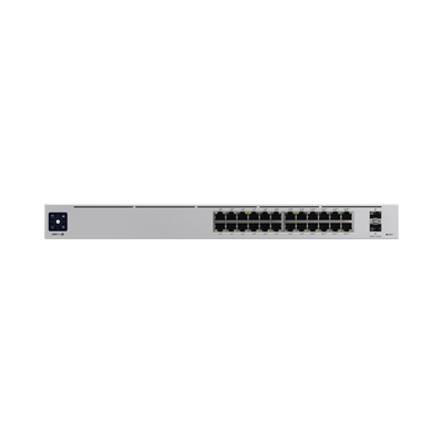 UniFi Switch USW-Pro-24-POE Gen2, con funciones capa 3, de 24 puertos PoE 802.3at/bt + 2 puertos 1/10G SFP+, 400W, pantalla informativa (USW-PRO-24-POE)
