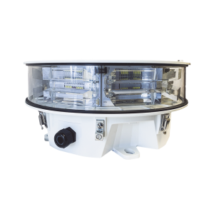 Baliza LED de Obstáculos Intensidad Media STAR Series / 20.000 cd Blanco/ 360° Cobertura Horizontal / IR Incluido 246 mW/sr / IP66 NEMA 4 / AC