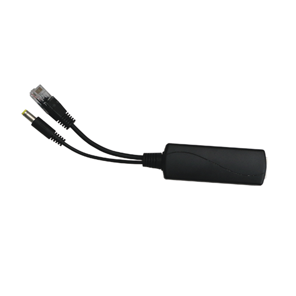 Splitter PoE IN 802.3 af/at / Se Puede Energizar Hasta con 30W / Salida de 12 Vcc 1A (12W) / Instalación es Escritorio (superficie plana) / Idea para cámas IP SIN PoE (CCTV)