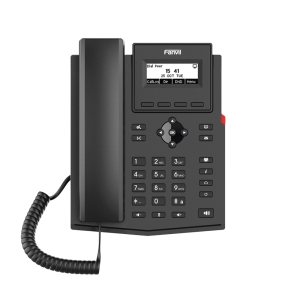 Teléfono IP empresarial para 2 lineas SIP con pantalla LCD,  Puertos Gigabit, Códec Opus, conferencia de 6 vías, PoE.