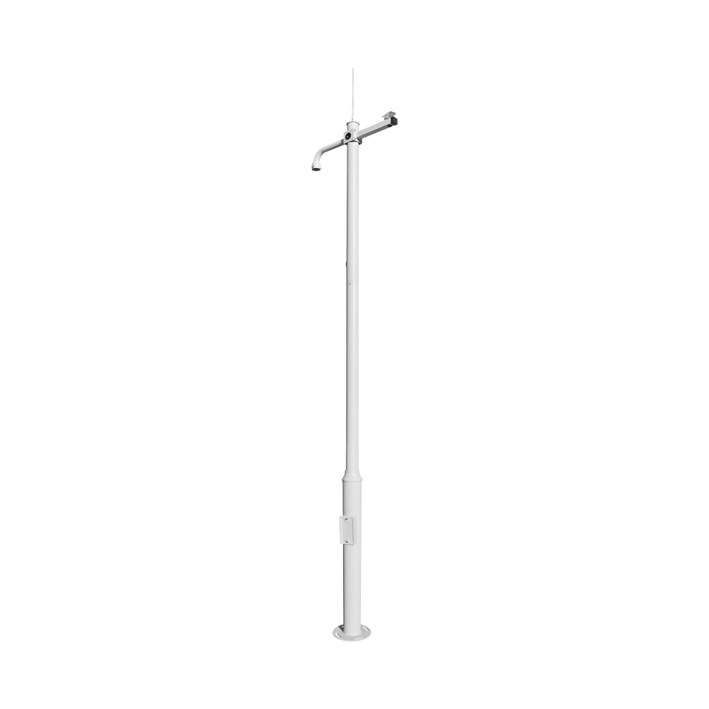 Poste Seccionado de 3 Metros / Especializado para la Instalación de Videovigilancia / Incluye Base de Cimentación y Brazo para Cámara PTZ / Color Negro - Image 2