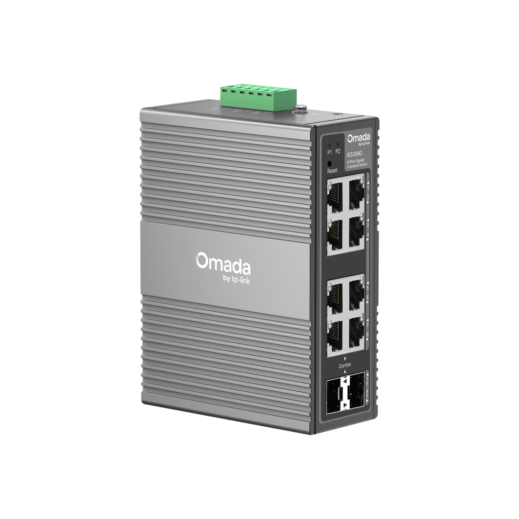 Switch Industrial Omada Easy Managed / 8 Puertos Gigabit (6× RJ45 + 2× RJ45/SFP Combo) / 16 Gbps Switching / -40°C a 75°C / Protección Rayos 6kV / Gestión Cloud / Montaje DIN Rail o Pared / IP40 - Image 3