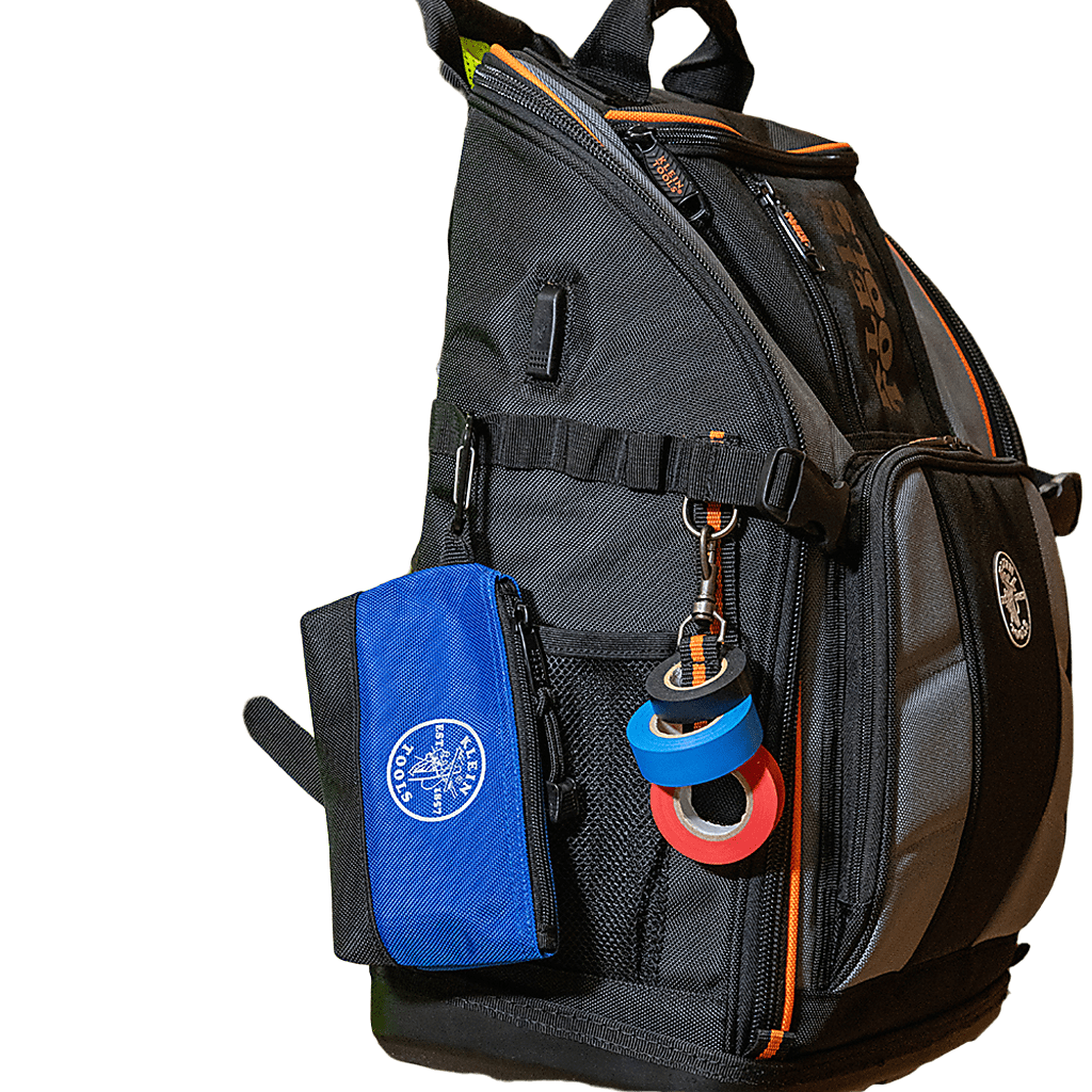 Mochila Profesional para Herramientas / 27 Bolsillos / Acceso Rápido y Estación de Trabajo / Base Moldeada Ancha / Interior Naranja / USB-C / Soporte para Lámpara - Image 6