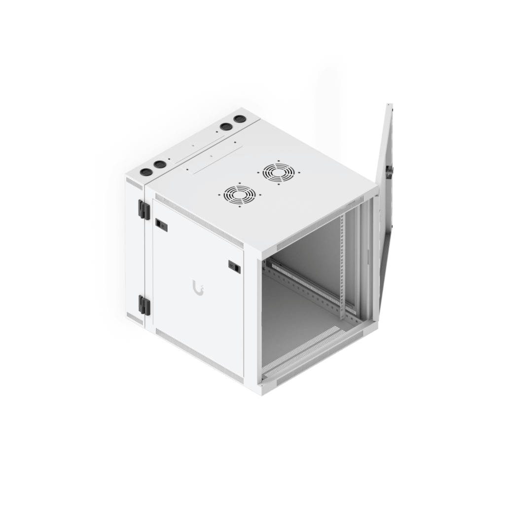 UACC Rack Cabinet 12U (600 x 703 mm) - Gabinete Cerrado para Montaje en Pared con Puerta Frontal Perforada, Puerta Trasera Abatible (Swing-Out) y Paneles Laterales Removibles con Llave - Image 6