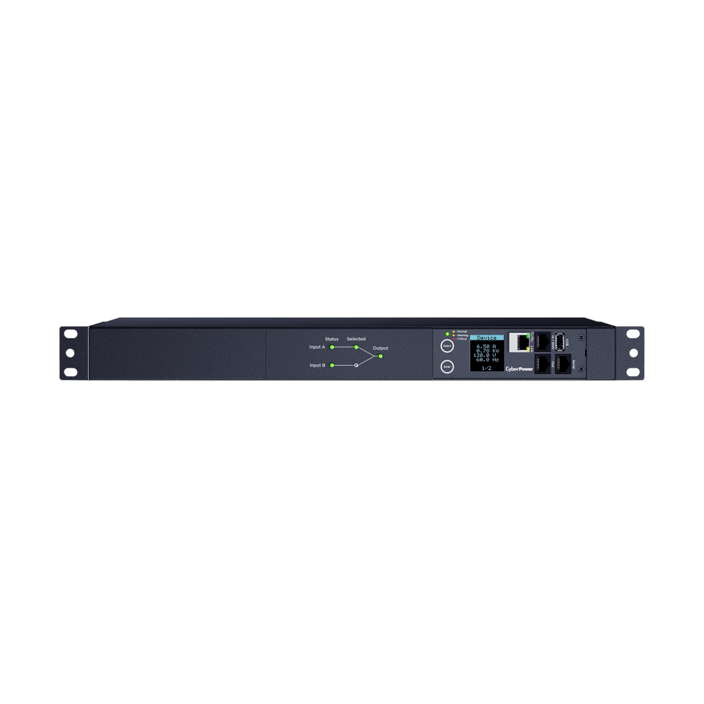 PDU ATS (Fuente Redundante Auto-transferible) Monitoreable, Para Distribución de Energía, 2 Entradas 120 Vca NEMA5-15P, Con 10 Salidas NEMA 5-15R, Horizontal 19in, 1UR - Image 2