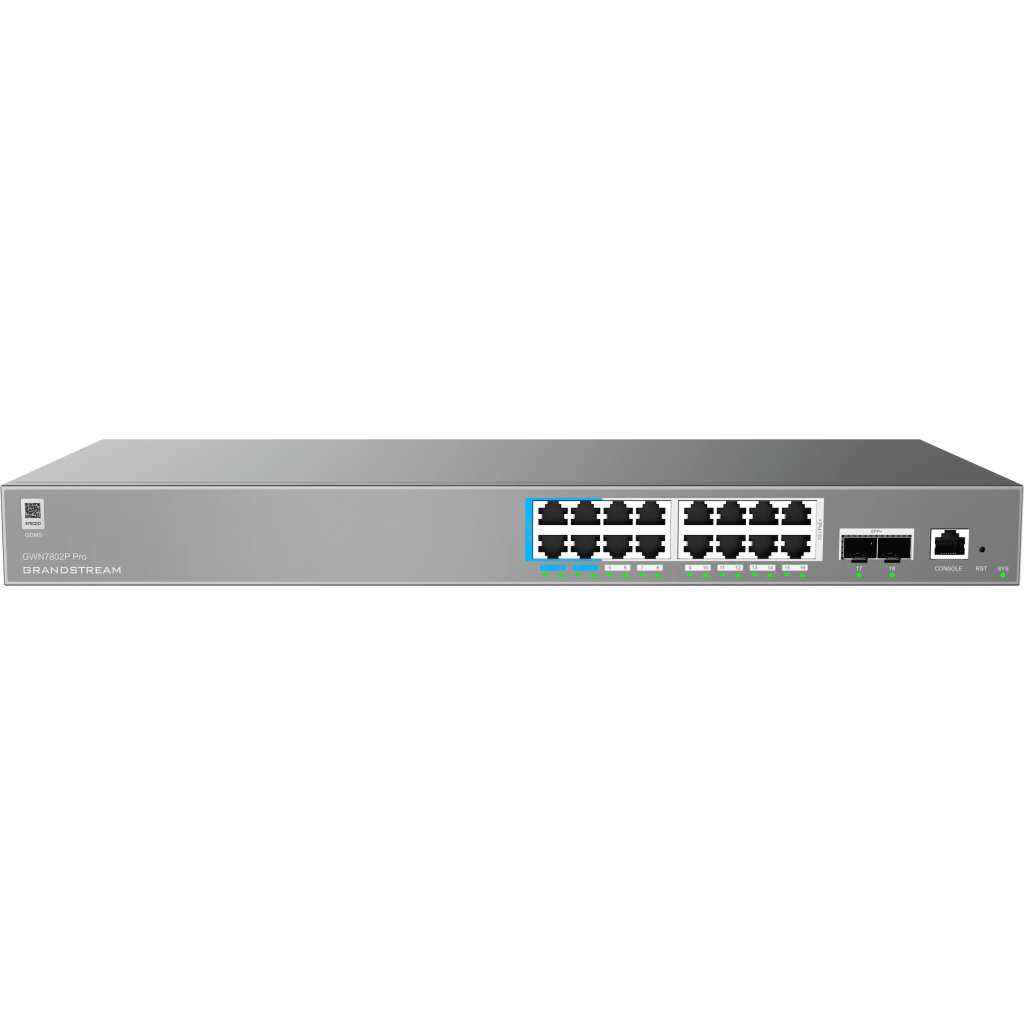 Switch de Red Empresarial L2++ / Serie GWN7800 Pro / 16 Puertos Gigabit PoE 250W / 2 Puertos SFP+ / Gestión Cloud GDMS / VLAN 4K / QoS Avanzado / Seguridad Integral - Image 2