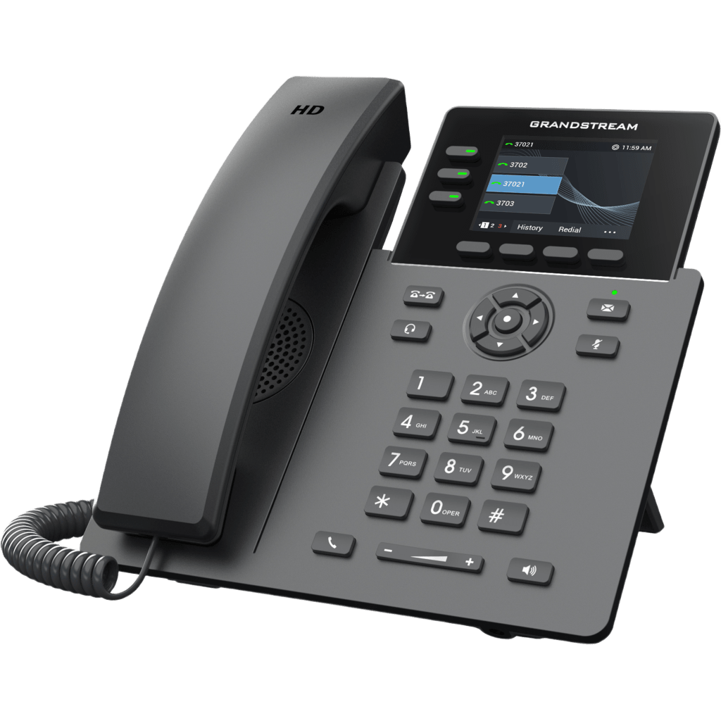 Teléfono IP Grado Operador / 3 Líneas / 12 Botones Virtuales Multiuso / Pantalla LCD 2.8 Pulgadas / Puertos Gigabit con PoE / Audio HD / Compatible con GDMS - Image 2