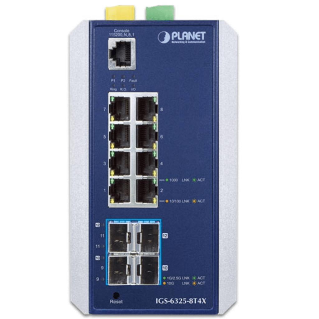 Switch Ethernet Gestionado Capa 3 Industrial DIN-rail / Red Extendida de 10G para Fábricas y Áreas Metropolitanas / 8 Puertos RJ45 10/100/1000BASE-T / 4 Puertos SFP+ 10GBASE-SR/LR / Temp. Operativa -40 a 75 grados C / Protección ESD a - Image 2