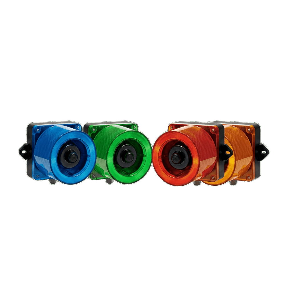 Combinacion de baliza LED color Ámbar y sirena electrónica de 31 tonos resistente a la intemperie de volumen máx. 123 dB a 12-24 VCD - Image 2
